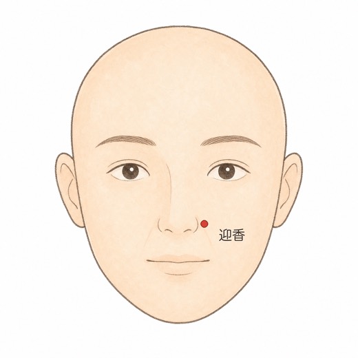 迎香(LI20)の位置イラスト