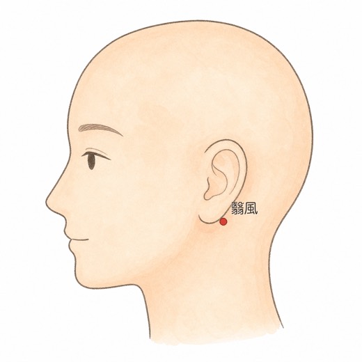 翳風（TE17）の位置イラスト